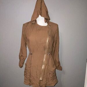 Love Tree Olive Colored Hooded Lightweight Jacket
